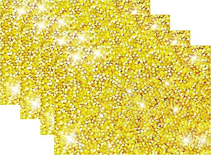 Gold Placemats Gold Heat Resistant Mat Square Placemats Trivets Rhinestone Decor Place Mat Crushed Diamond Decor Bling Sparkly Mat Set of 4