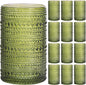 Moretoes12 Pack 12 Oz Green Hobnail Drinking Glasses Set, Water Glass Cups | by Moretoes