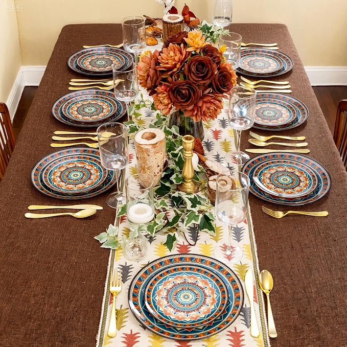 60PCS Bohemian Plastic Plates - Image 5
