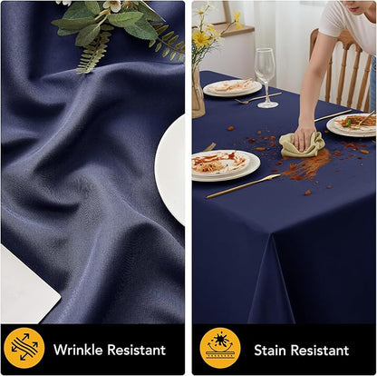 6-Pack Navy Blue Tablecloths for Square Tables, 70 x 70 Inches, Stain-Resistant Polyester Fabric for 3 Foot Tables - Washable Table Covers for Weddings, Banquets, Birthday Parties, Events