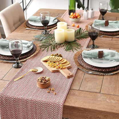 DII Woven Basic Tabletop Collection, Chevron Table Runner, Barn Red - Image 3