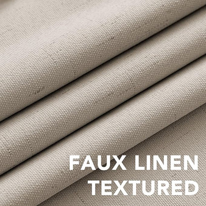 H.VERSAILTEX 100% Blackout Curtains for Bedroom Thermal Insulated Linen Textured Curtains Heat and Full Light Blocking Drapes Living Room Curtains 2 Panel Sets, Cobblestone, 42x84 Inch