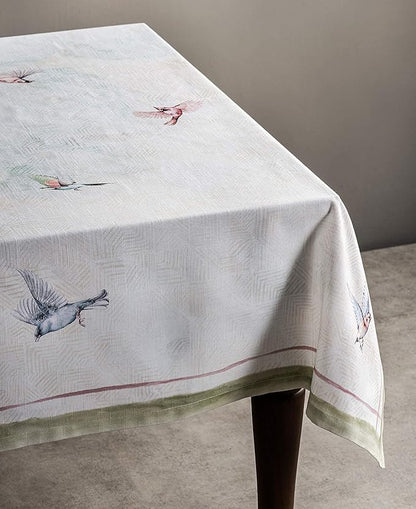 Maison d' Hermine Table Cloth Rectangle Table 100% Cotton 70 x 120 Inches Tablecloth Reusable Decorative for Dining Room Farmhouse Home Valentines Day Decorations Spring Summer - Flying Birds