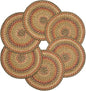 Homespice Kingston Jute Woven Round Placemats Set of 6, 15", Warm Country Decor, Multicolor Table Mats - Vibrant Colors, Durable, Easy to Clean and Protects Furniture