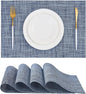 Leetaltree Woven Vinyl Placemats Set of 4, Deep Navy | OEKO-TEX, Washable by Leetaltree-ArtatEveryTable
