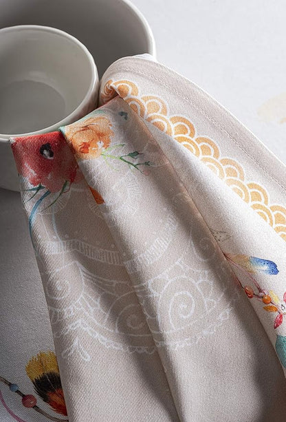 Maison d' Hermine Cloth Napkins Set of 4 100% Cotton Everyday Reusable Square Napkins Cloth Washable Dinner Party Wedding Restaurant Valentines Day Decorations Spring/Summer (Ibiza - Beige, 20" x 20")