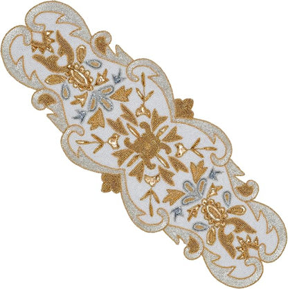 Beaded Table Runner Decorative Hand Glitz Rustic Farmhouse - Image 7
