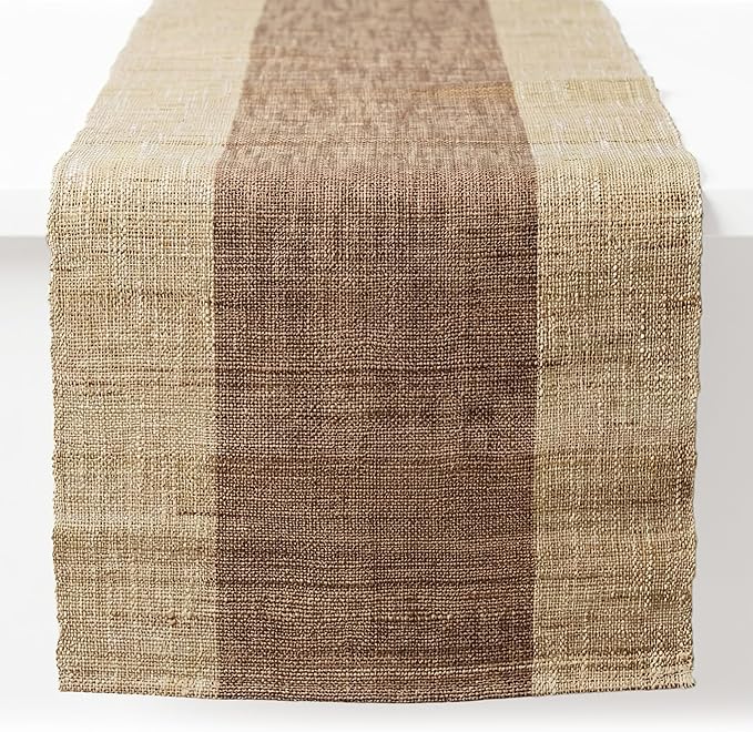 Table Runner, 13.8" × 72", 100% Natural Ramie, Handwoven | 100% Natural Ramie by GleeNflux