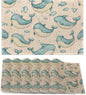 Placemats Set of 6,Cute Whale Table Mats,Sea Animal Washable Linen Table Mats,Non-Slip Heat Resistant Placemats for Party Kitchen Dining Indoor Outdoor 12"x18"
