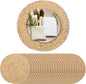 Kochorie Set of 24 Round Woven Placemats 12-Inch Natural Water Hyacinth Plant Placemats Hand-Woven Boho Rattan Placemat Wicker Weave Table Mats for Home Dinner Plates Holiday Supplies