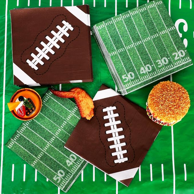QZYL Football Party Decorations Serve 24, Disposable Football Dinner Plates - Image 5