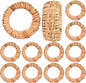 Alpha Living HOMEBoho Chic Dining décor Set of 12 - Handmade Napkin Rings Rustic Woven Rattan Napkin Holders for Dining Table, Weddings, Parties, Holiday Gatherings, and Everyday Use (Natural)