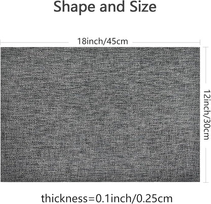 DACHUI Placemats Set of 6, Linen Look Woven Place Mats, Water Resistant, Heat Resistant, Washable, Durable Table Mats (Dark Grey)