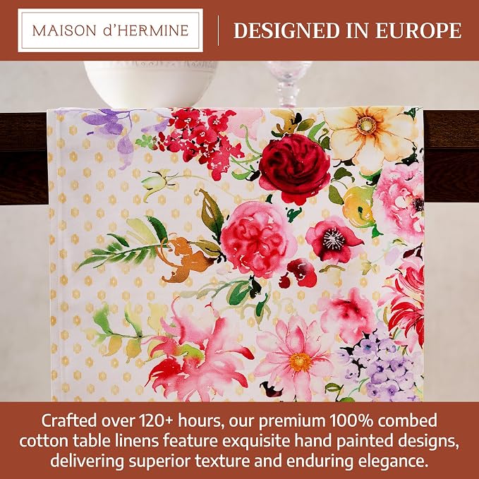 Maison d' Hermine Table Runner 100% Combed Cotton 14.5"x108" | Table Runners - Image 3