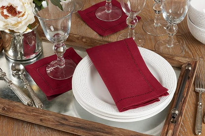 SARO LIFESTYLE Hemstitched Border Dinner Napkin - Image 4