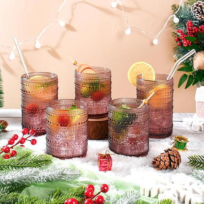 KMIGRUAN Hobnail Drinking Glasses Set of 12, 15Oz & 12Oz Cocktail Glasses | - Image 3