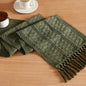 Macrame Style Boho Table Runner, 12x48 Inch Olive | Woven Boho Table Runner by ZEEMARTONLINE