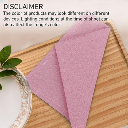 Ruvanti Cloth Napkins Set of 12, 18x18 Reusable Napkins Cloth Washable, Soft & Durable Table Napkin, Poly Cotton Fabric Dinner Napkins for Parties, Christmas, Thanksgiving, Weddings - Bubblegum