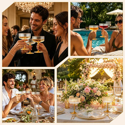 12PCS Plastic Martini Glasses, Unbreakable Reusable Champagne Coupe, Removable - Image 7