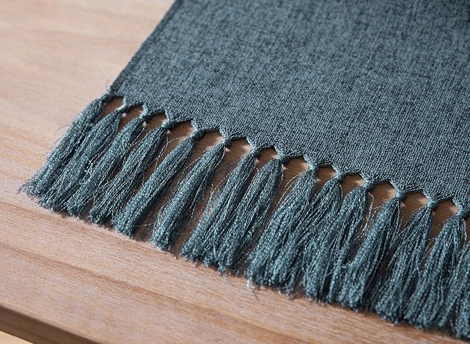 Blue Table Runners 72 Inches Long, Burlap Linen Style Rustic Farmhouse Table - Image 6
