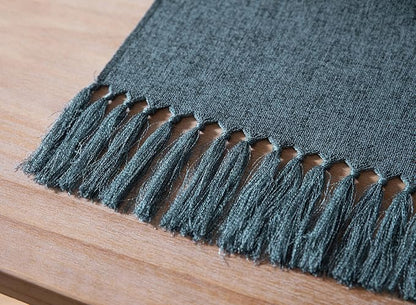 Blue Table Runners 36 Inches Long, Burlap Linen Style Rustic Farmhouse Table - Image 6