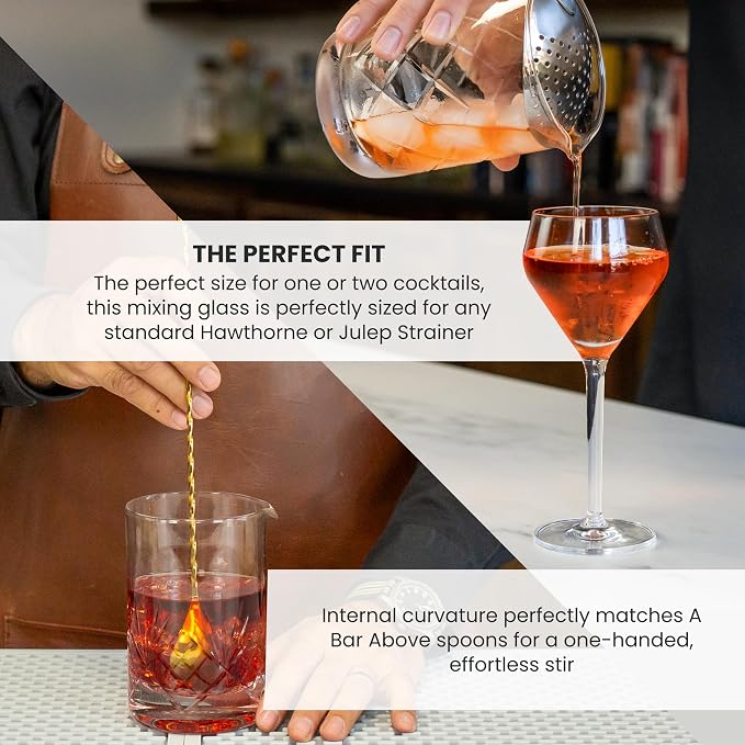 A Bar Above Cocktail Mixing Glass, Diamond Deco Stirring Pitcher, 18 Oz - Image 4