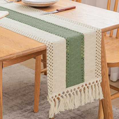 Cotton Farmhouse Table Runner by SIELUNO