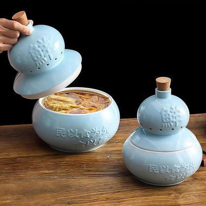 1 Pcs, Top Ceramic Chinese Tableware Set, Unique Hu Lu/Hulu for Chinese Restaurants, Dry Ice Ceramic Plates, Bone China Dinnerware Set, Fine China