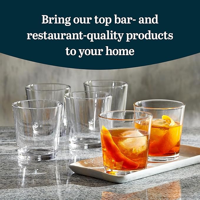 Libbey Bar Essentials Double Old Fashioned Glasses, 12 oz, Modern Rocks Glass - Image 2
