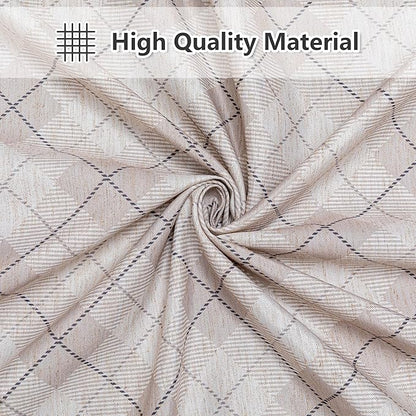MYSKY HOME Table Cloth 60x84 inch Rectangle, Heavy Duty Linen Look Waterproof, French Country Black Plaid for Kitchen Dining, Party