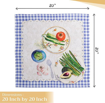 Maison d' Hermine Cloth Napkins Set of 4 100% Cotton Everyday Reusable Square Napkins Cloth Washable Dinner Party Wedding Restaurant Valentines Day Decorations Spring/Summer (Gourmand, 20" x 20")