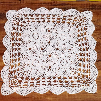 Cotton Handmade Crochet lace Table Runners Square Oval Tablecloth Doilies Doily - Image 7