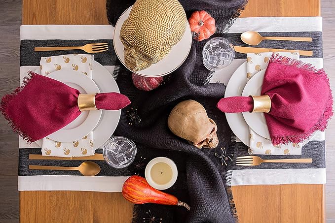 DII Everyday Collection, Fringed Solid Tabletop, Napkin Set, 6 Piece - Image 9