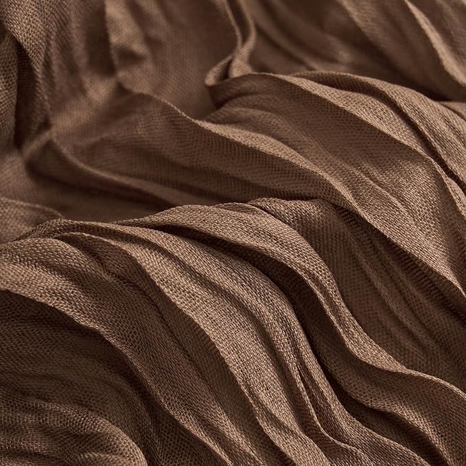 Asee'm 3pcs Brown Coffee Cheesecloth Table Runner 10FT Boho Rustic Fall | Sheer - Image 5