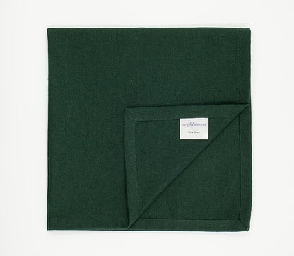 PurpleEssences Set of 6 Cloth Dinner Napkins 100% Cotton 18x18 Inch - Soft Durable Washable - Ideal for Farmhouse Party Christmas Holiday Winter - Perfect Everyday Use Table Linen - Forest Green