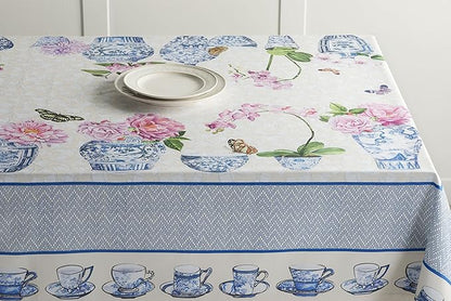 Maison d' Hermine Table Cloth Rectangle Table 100% Cotton 60 x 108 Inches Tablecloth Reusable Decorative for Dining Room Farmhouse Home Valentines Day Decorations Spring Summer - Canton