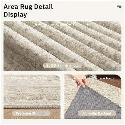 Runner Rug 2'x6' Washable Non-Slip Runner Rugs for Kitchen Bathroom Laundry Room Beige Vintage Floor Carpet Runners for Hallway Entryway
