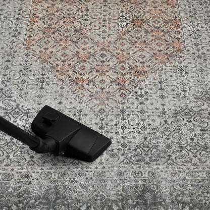 Keen Home Design 4x6 Rug - Machine Washable Area Rug with Non-Slip Backing, Ideal for Living Room, Dining Room, Bedroom - Vintage, Easy Clean, Durable, Low Pile - (4' x 6')