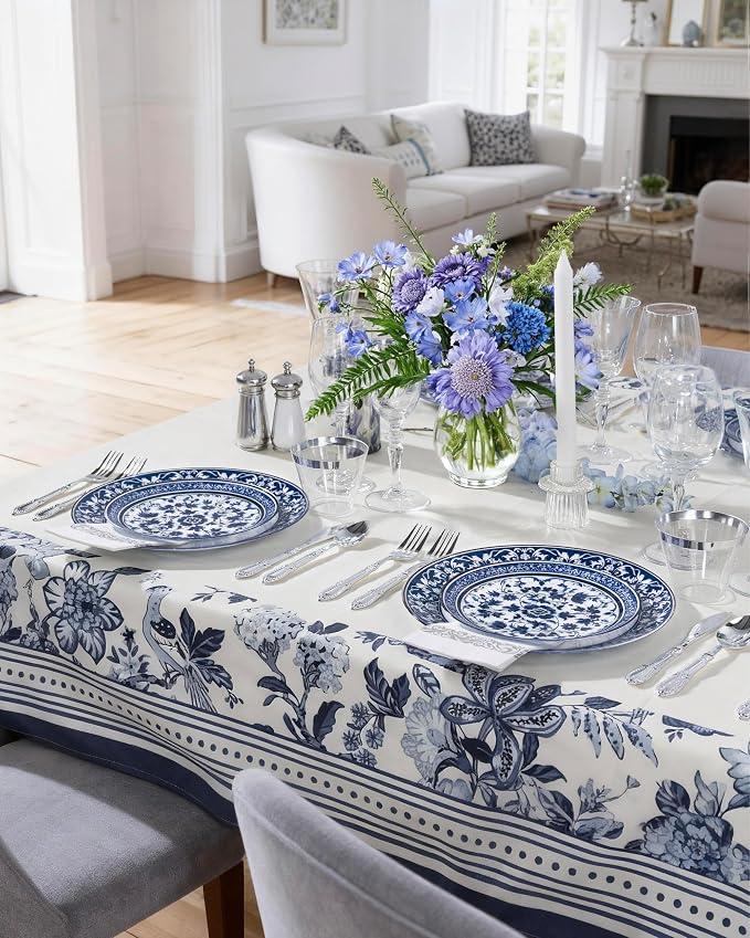 Blue Plastic Plates, Fancy Disposable Pates, 10.25" dinner & 7.5" dessert plates - Image 4