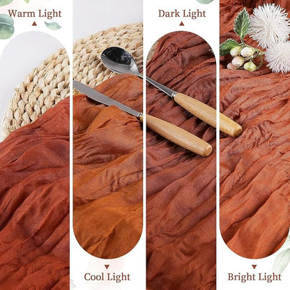 AGIRL 6 Pack Terracotta Cheesecloth Table Runner 10FT Fall Boho Home Decor | - Image 5