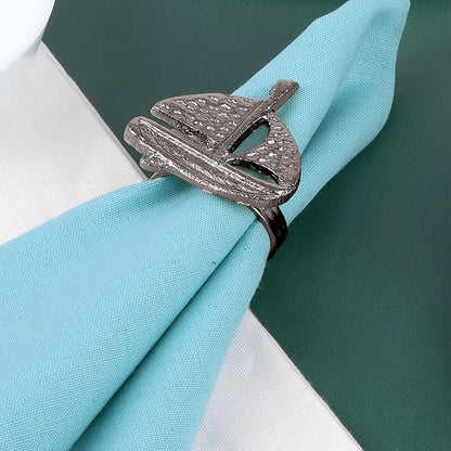 ALPHA Living HOME Elegant Napkin Rings Set of 12 - Crafted Lightweight with Antique Finish, Ideal Décor for Weddings, Family Gatherings, Formal Dinners, Banquets & Everyday Dining (Silver)