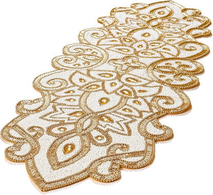 Beaded Table Runner Decorative Hand Glitz Rustic Farmhouse - Image 5