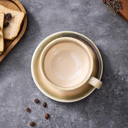 Coffeezone Vintage Design 12 oz Ceramic Latte Art Cappuccino Barista Cup - Image 4
