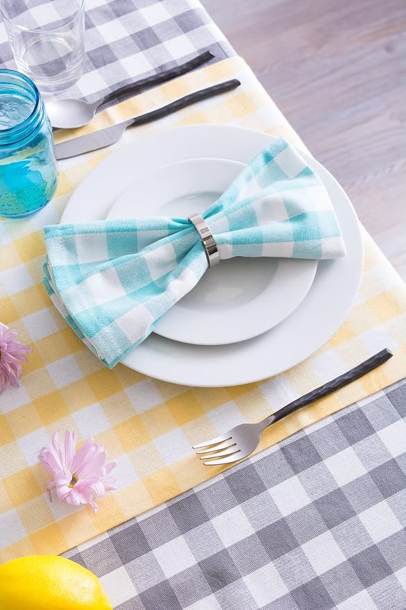 DII Checkered Tabletop Collection 100% Cotton, Machine Washable, Tablecloth - Image 3
