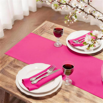 FOLINS&HOME Hot Pink Waterproof Decorative Table Runner 108 Inches Long | - Image 2
