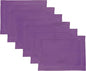 Solino Home Linen Cloth Placemats Set of 6-100% Pure Linen Hemstitch Purple Placemats 14 x 19 Inch - Classic Hemstitch Table Place Mats for Valentines, Spring, Easter