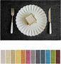 Softalker Faux Linen Placemats Set of 6-12 x 18 Inch, Heat Resistant Double Layered Durable Burlap Farmhouse Place Mats, Non-Slip Washable Rustic Table Mats for Dining, Kitchen, Party（Black