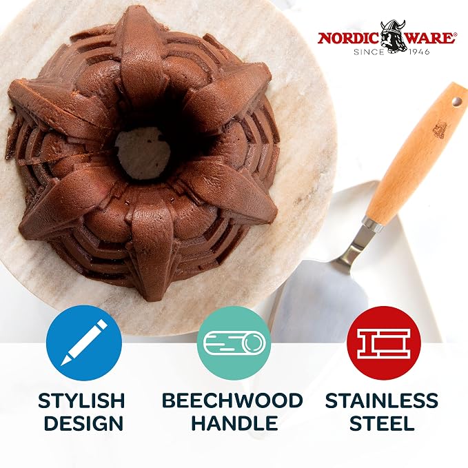 Nordic Ware Cake Server, with Beechwood Handle - Image 2