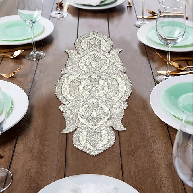 Lightnpro Beaded Table Runner Elegant Infinity Design - Image 7