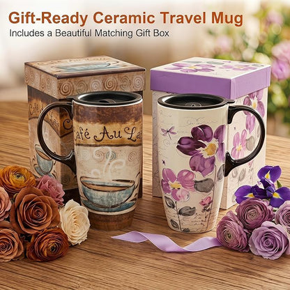 Topadorn Set of 2 Ceramic Travel Mugs - Image 8